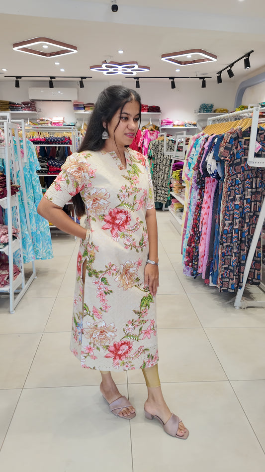 Premium Cotton Kurti (With Lining) Non-Feeding