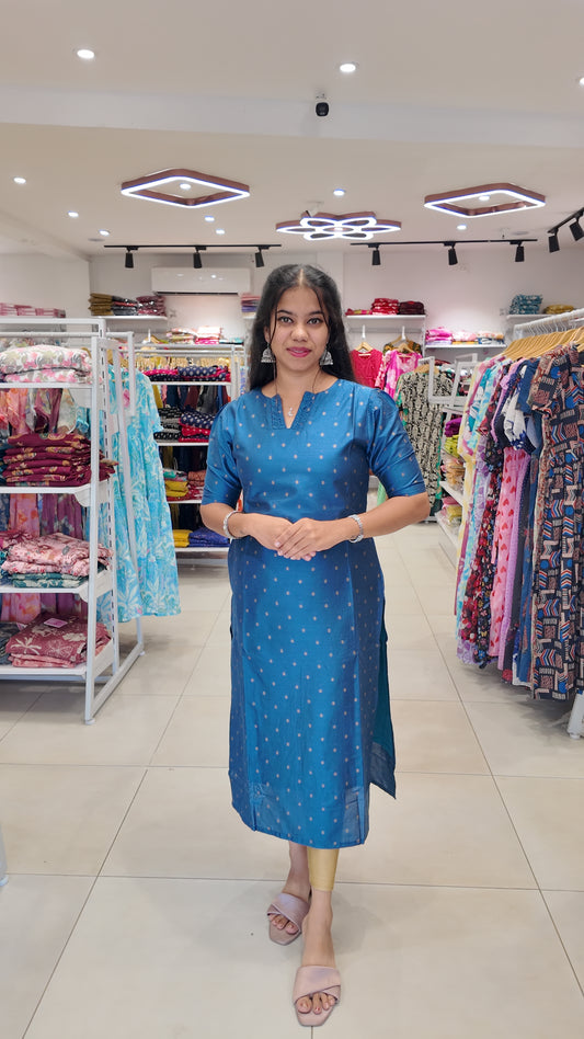 Premium Raw Silk Kurti (With Lining) Non-Feeding