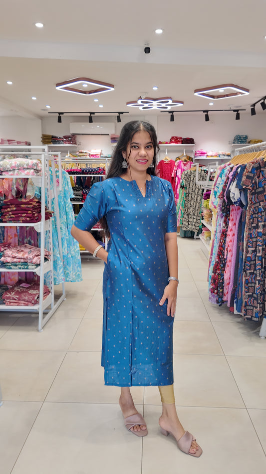 Premium Raw Silk Kurti (With Lining) Non-Feeding