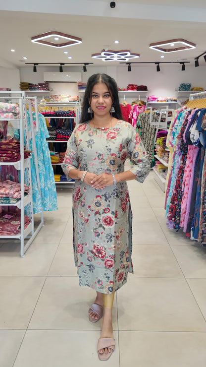 Premium Vatican Cotton Printed Kurti (With Lining) Non-Feeding