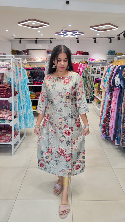Premium Vatican Cotton Printed Kurti (With Lining) Non-Feeding