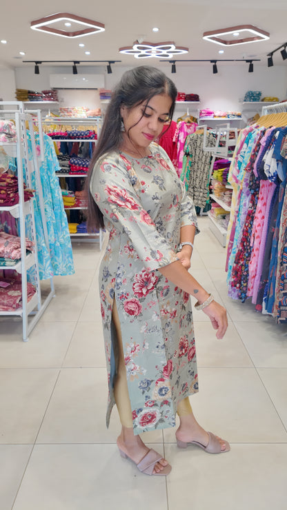 Premium Vatican Cotton Printed Kurti (With Lining) Non-Feeding