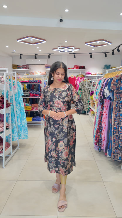 Premium Vatican Cotton Printed Kurti (With Lining) Non-Feeding