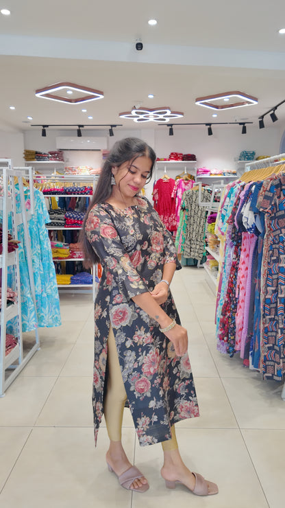 Premium Vatican Cotton Printed Kurti (With Lining) Non-Feeding