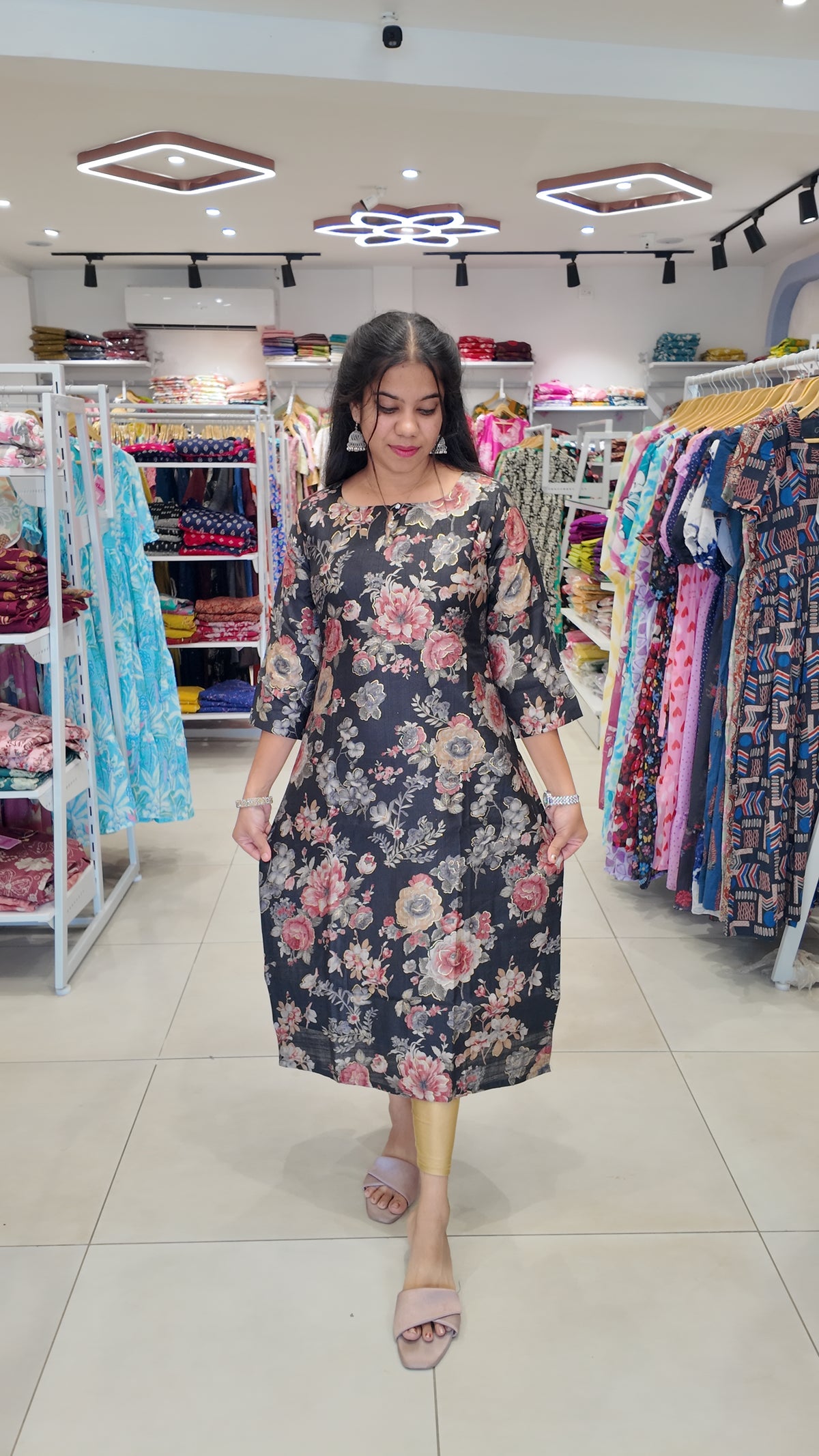 Premium Vatican Cotton Printed Kurti (With Lining) Non-Feeding