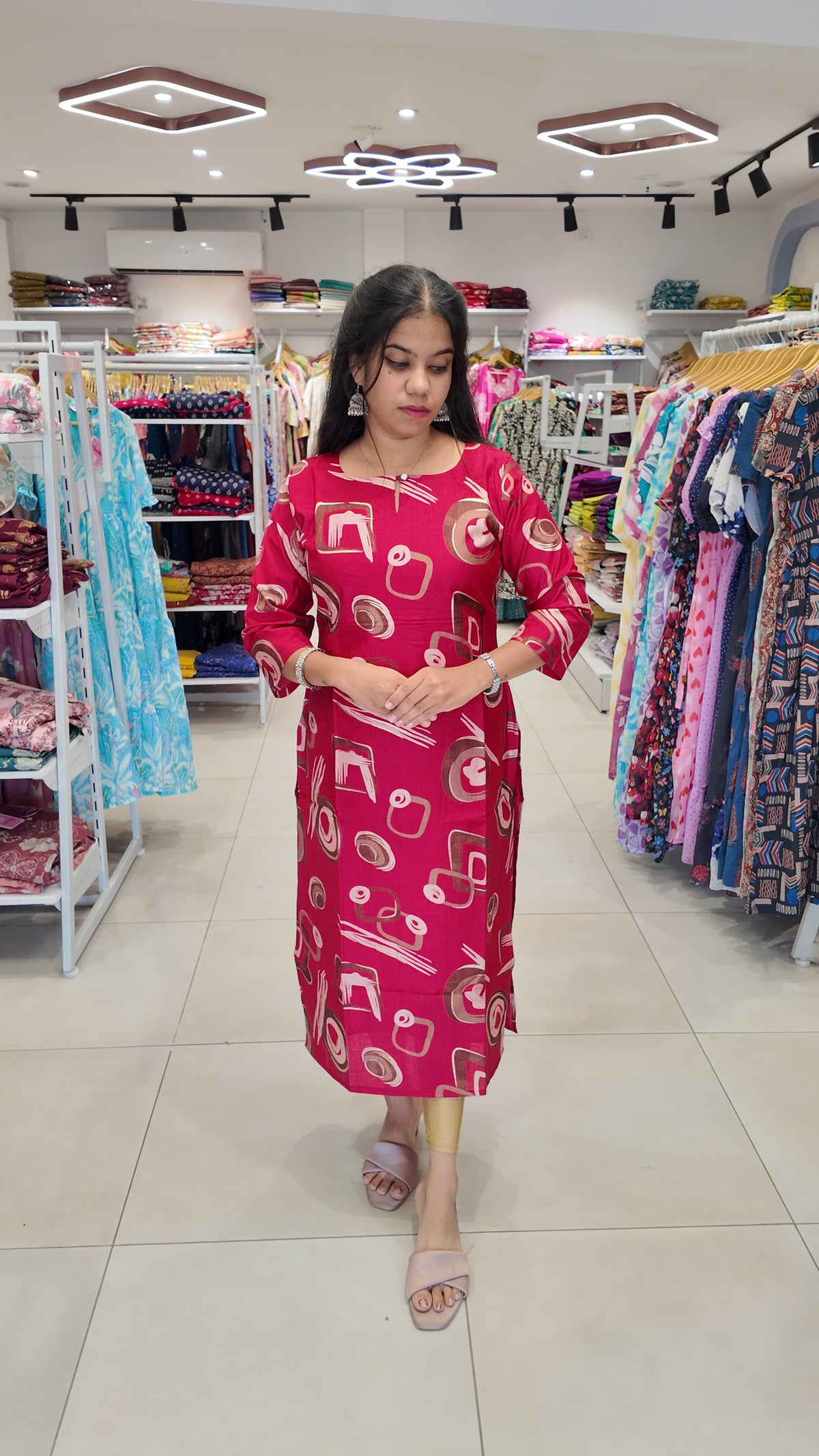 Premium Vatican Cotton Printed Kurti (With Lining) Non-Feeding