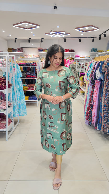 Premium Vatican Cotton Printed Kurti (With Lining) Non-Feeding