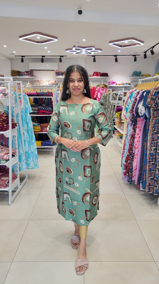 Premium Vatican Cotton Printed Kurti (With Lining) Non-Feeding