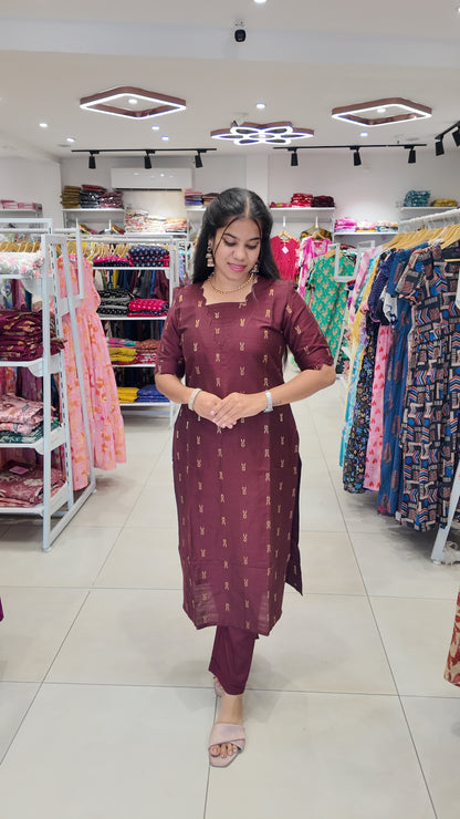 Premium Raw Silk Salwar Set-(Top,Bottom,Duppatta)-Non Feeding Only