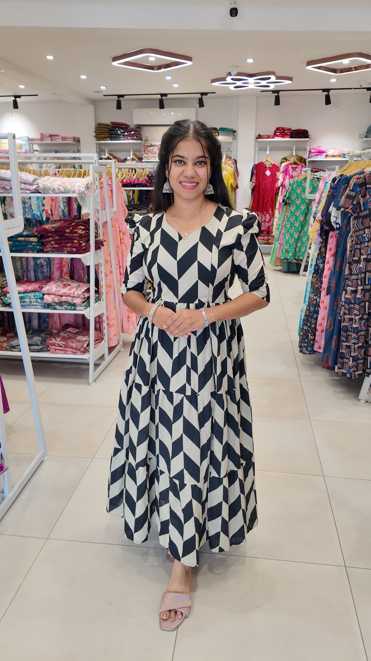 Premium Cotton Printed Maxi- Feeding | With Lining