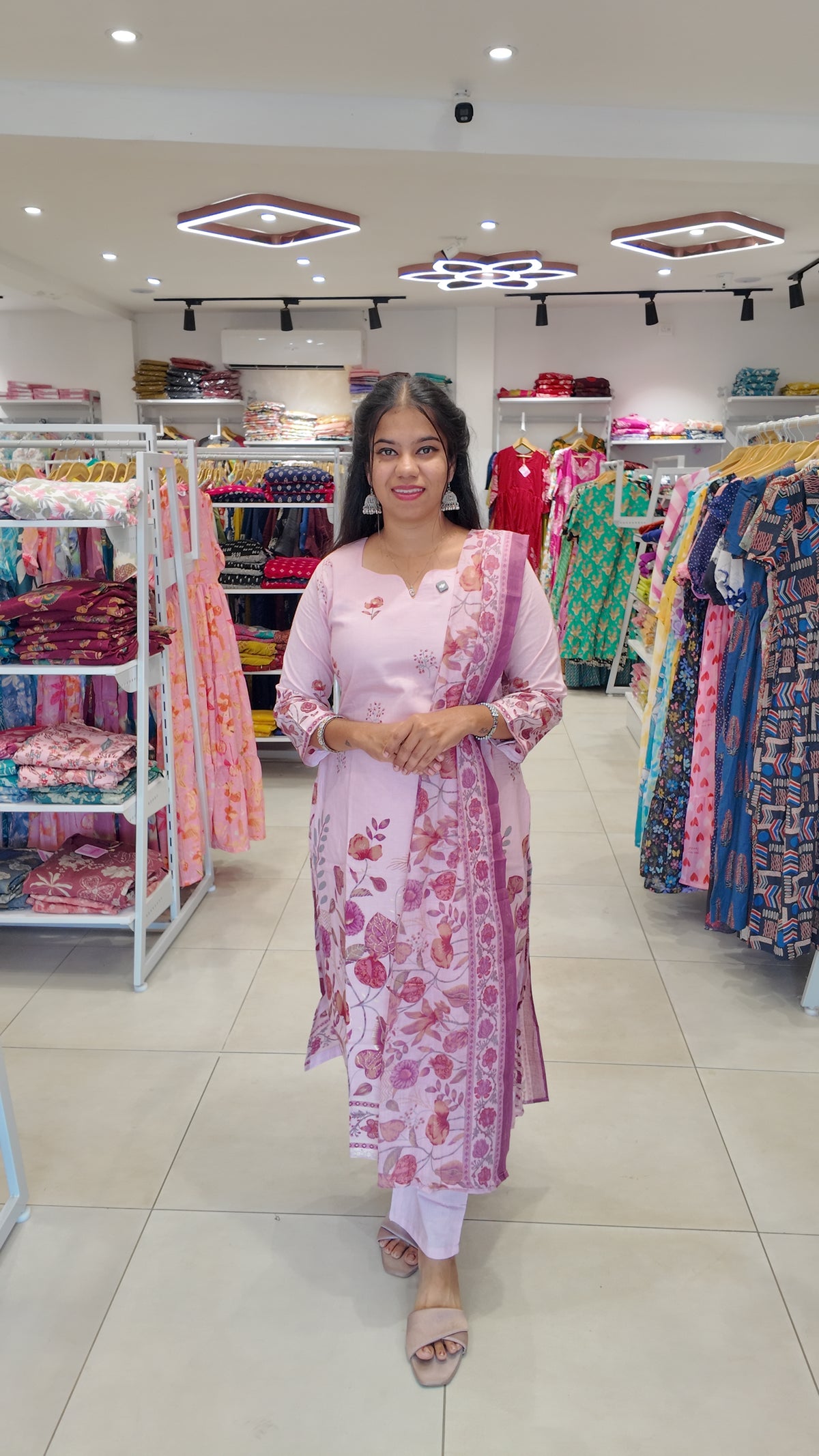 Soft Cotton Salwar Set-(Top,Bottom,Duppatta)-Non Feeding Only | With Lining