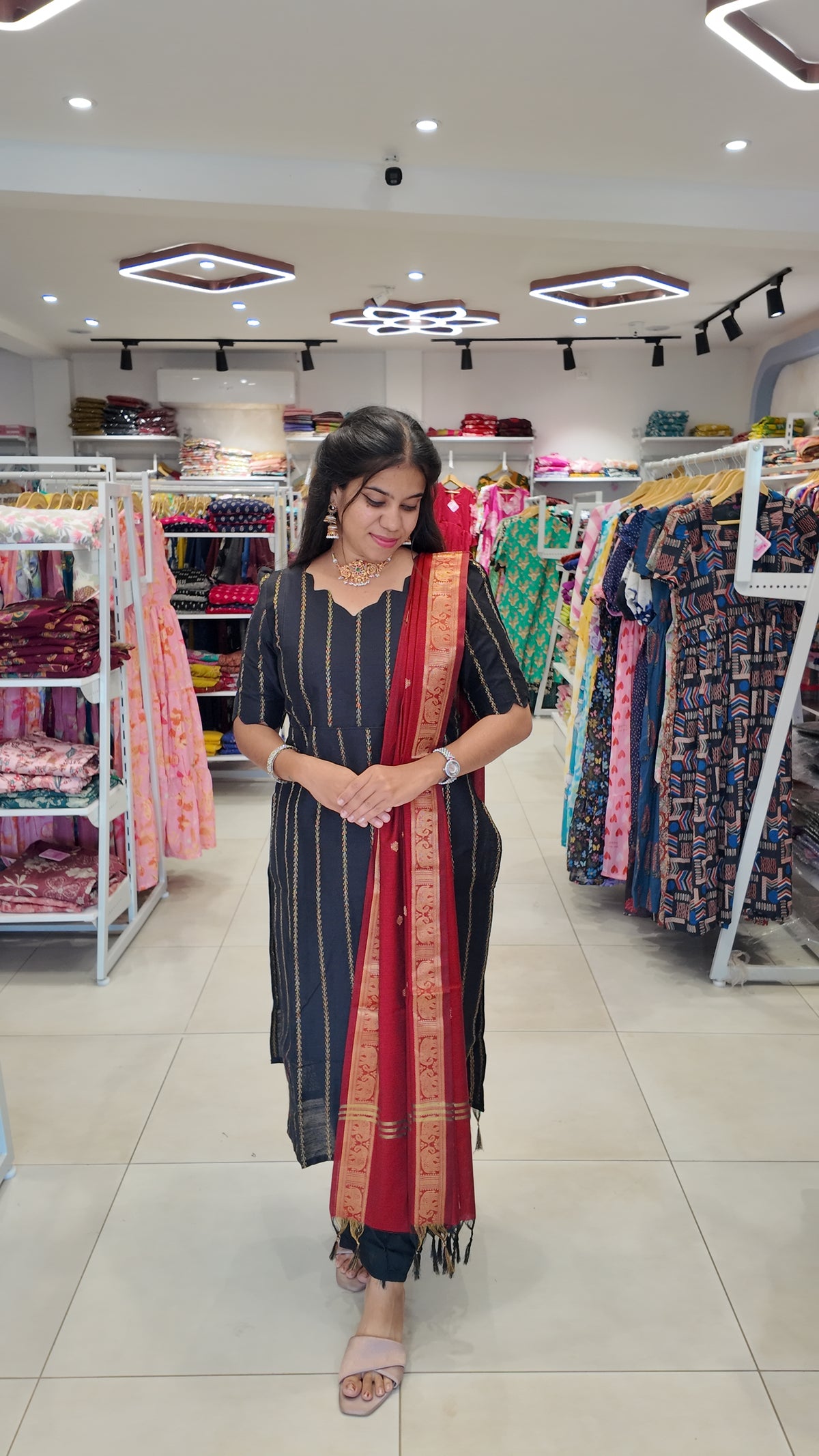 Premium Raw Silk Salwar Set-(Top,Bottom,Duppatta) Feeding
