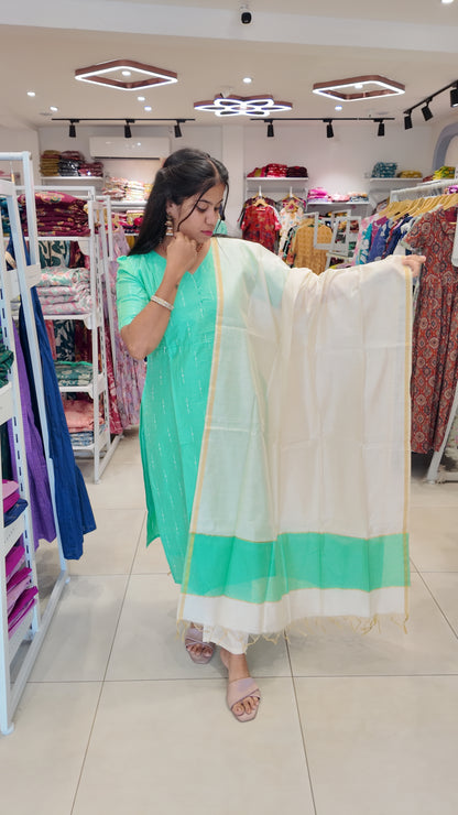 Premium Raw Silk Salwar Set-(Top,Bottom,Duppatta) Feeding FC0656