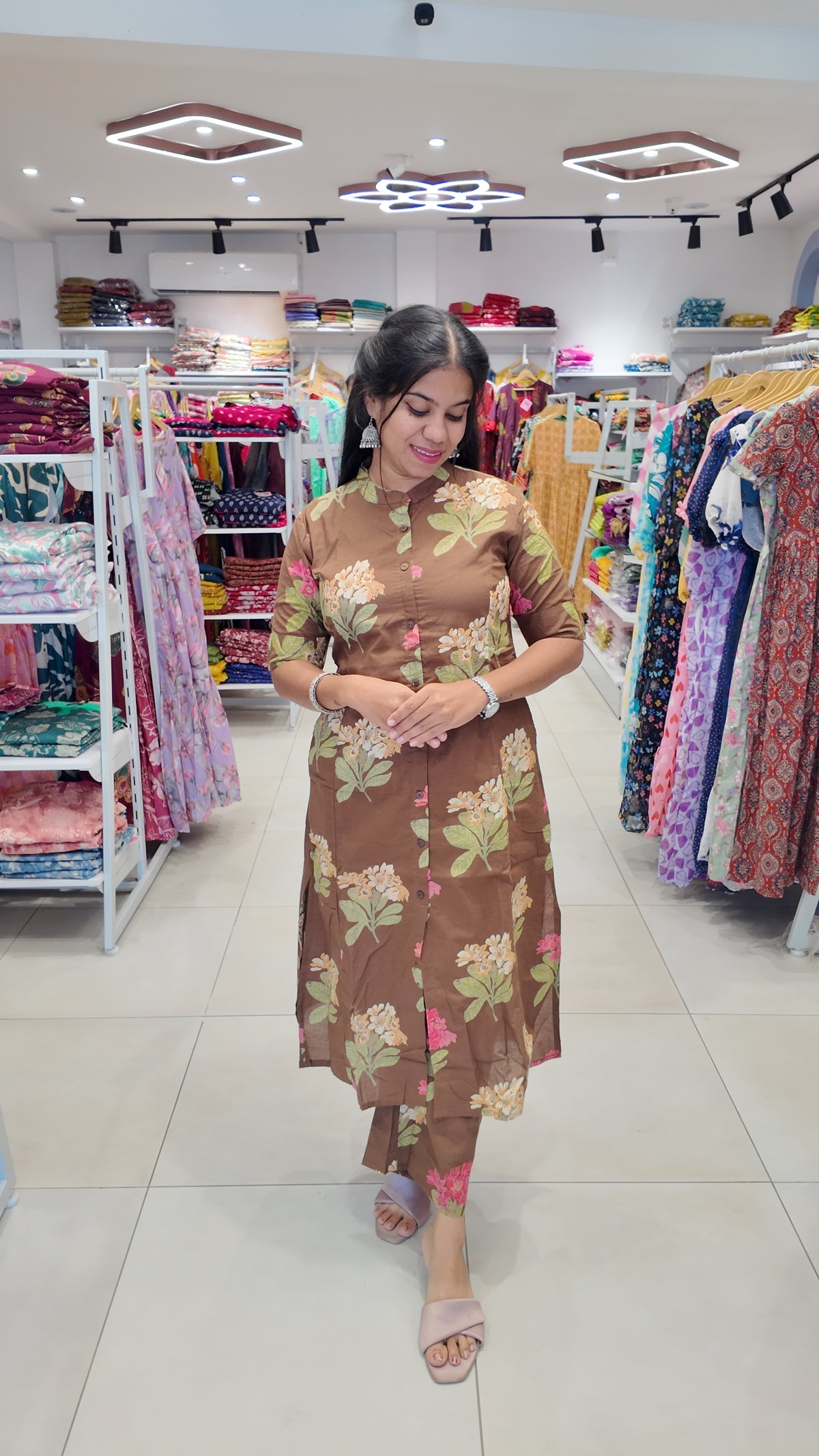 Premium Cotton Printed Coord Set (Without Lining)-College/Office wear