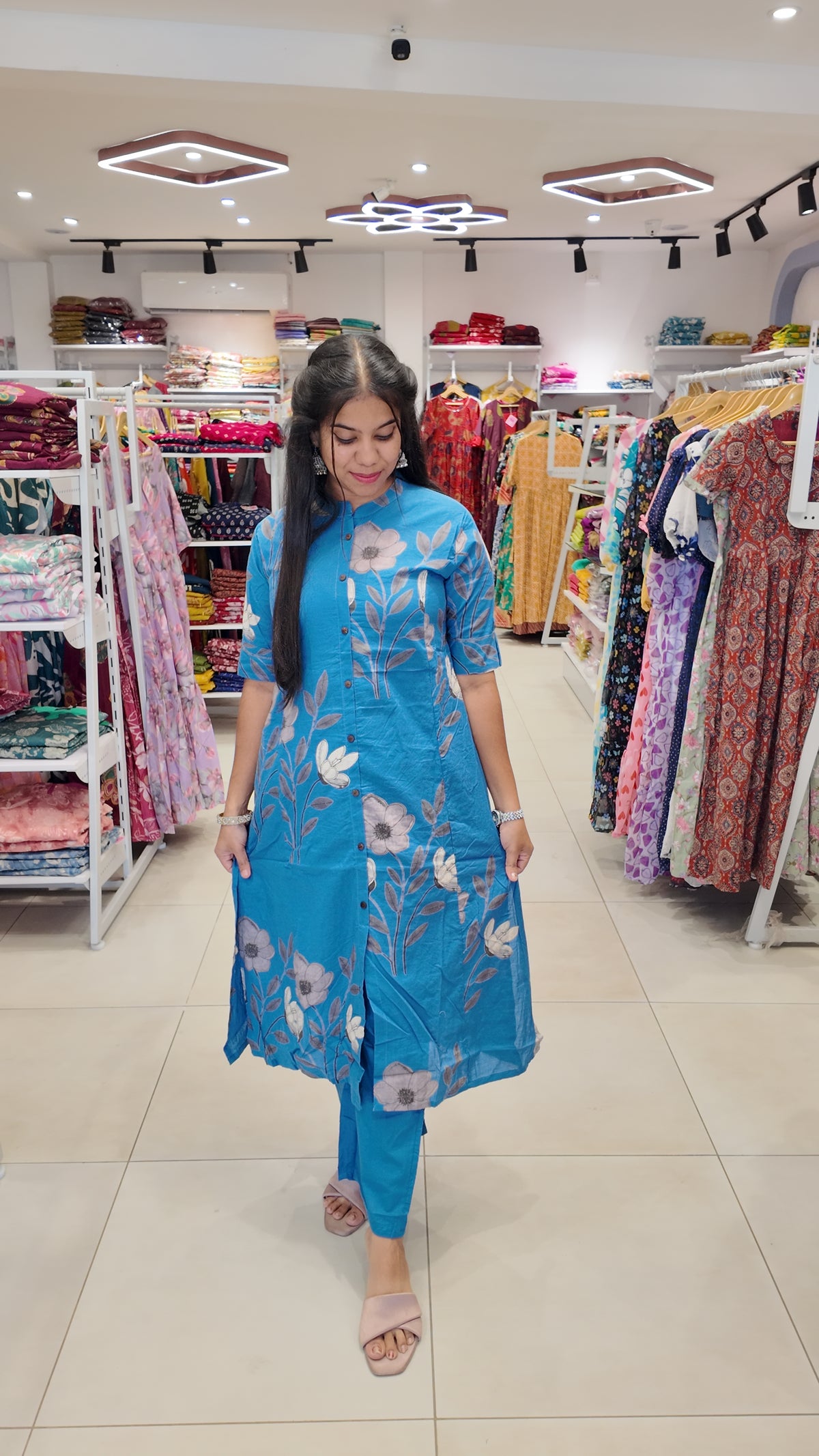 Premium Cotton Printed Coord Set (Without Lining)-College/Office wear