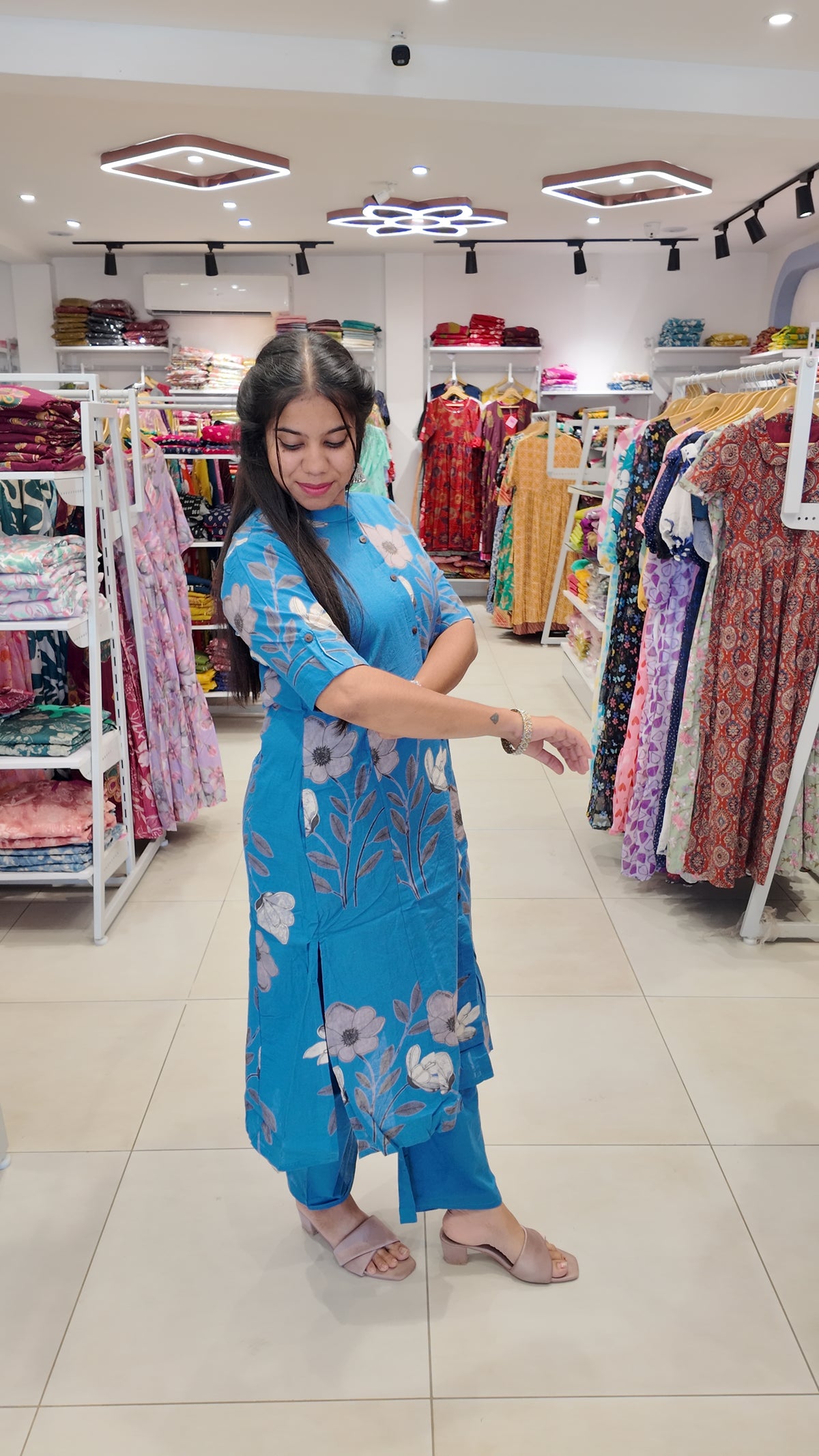 Premium Cotton Printed Coord Set (Without Lining)-College/Office wear