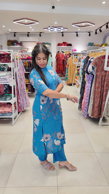 Premium Cotton Printed Coord Set (Without Lining)-College/Office wear
