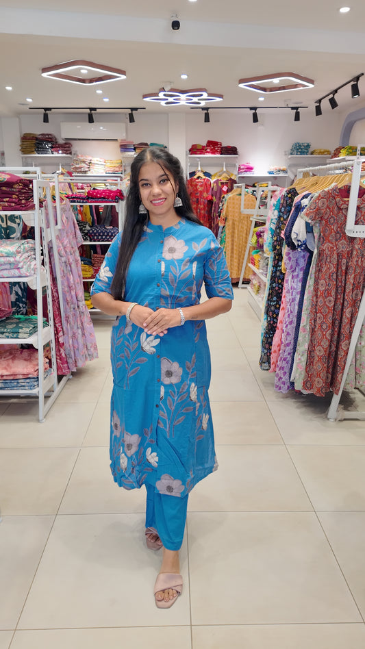 Premium Cotton Printed Coord Set (Without Lining)-College/Office wear