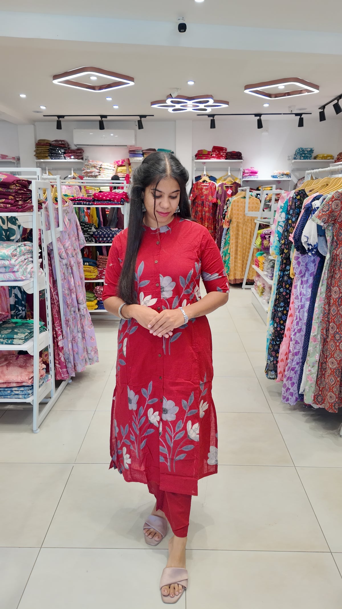 Premium Cotton Printed Coord Set (Without Lining)-College/Office wear