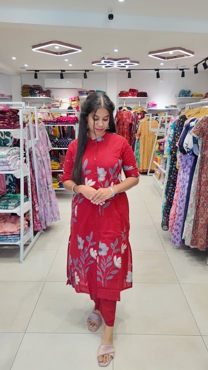Premium Cotton Printed Coord Set (Without Lining)-College/Office wear
