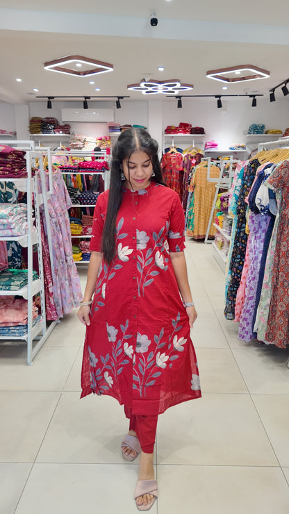 Premium Cotton Printed Coord Set (Without Lining)-College/Office wear
