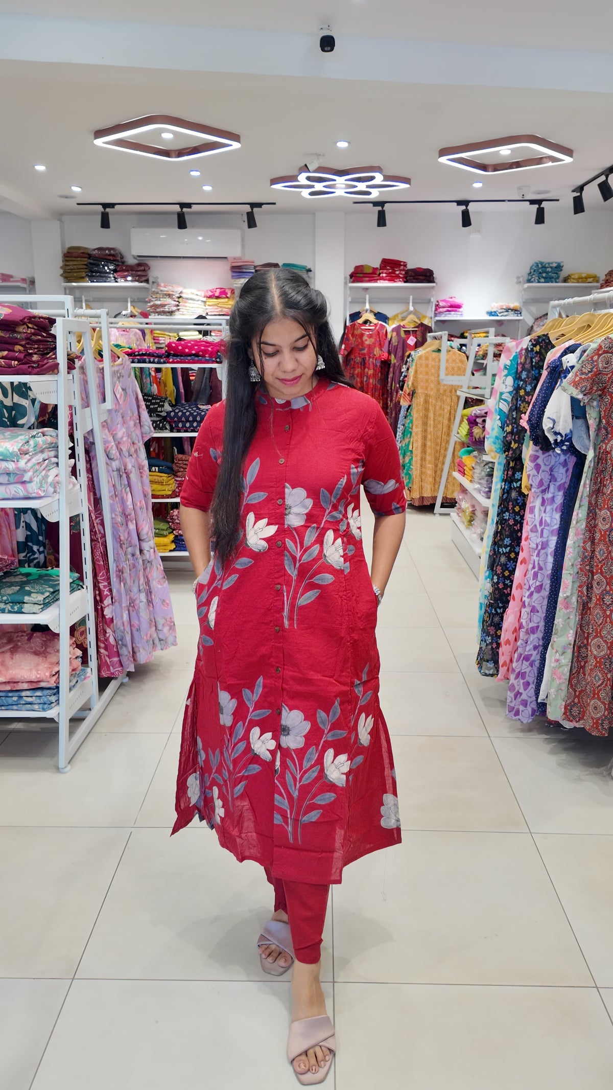 Premium Cotton Printed Coord Set (Without Lining)-College/Office wear