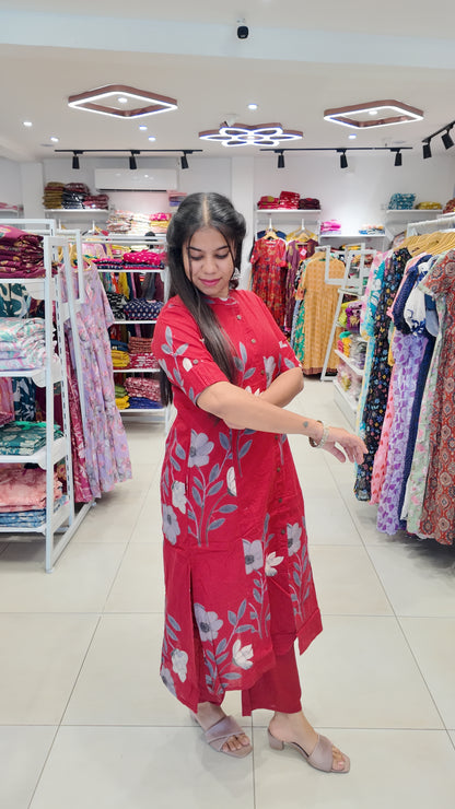 Premium Cotton Printed Coord Set (Without Lining)-College/Office wear