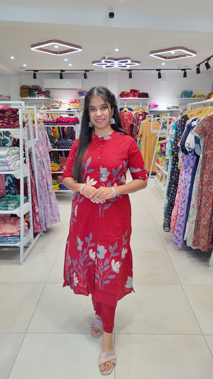 Premium Cotton Printed Coord Set (Without Lining)-College/Office wear