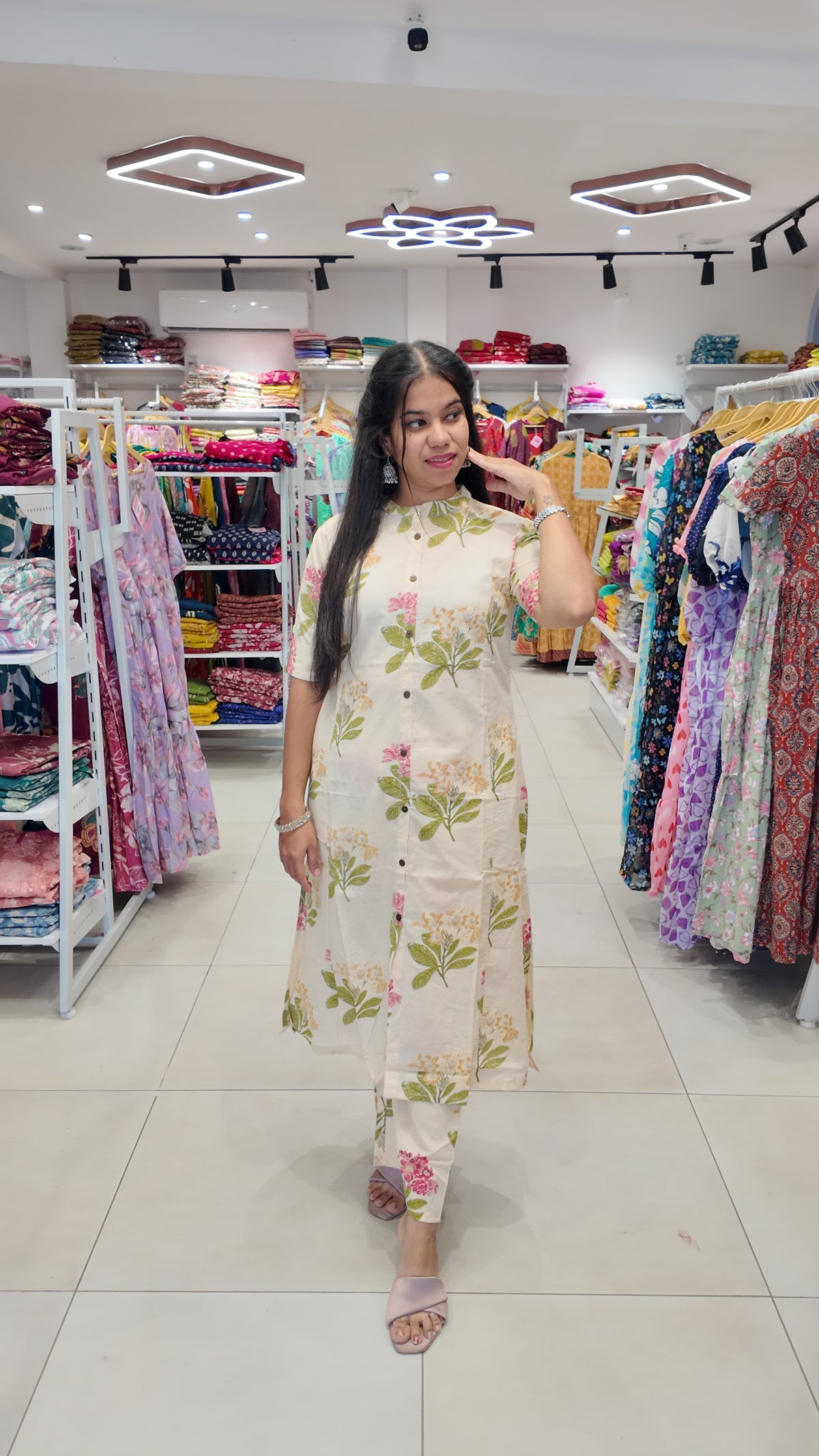 Premium Cotton Printed Coord Set (Without Lining)-College/Office wear