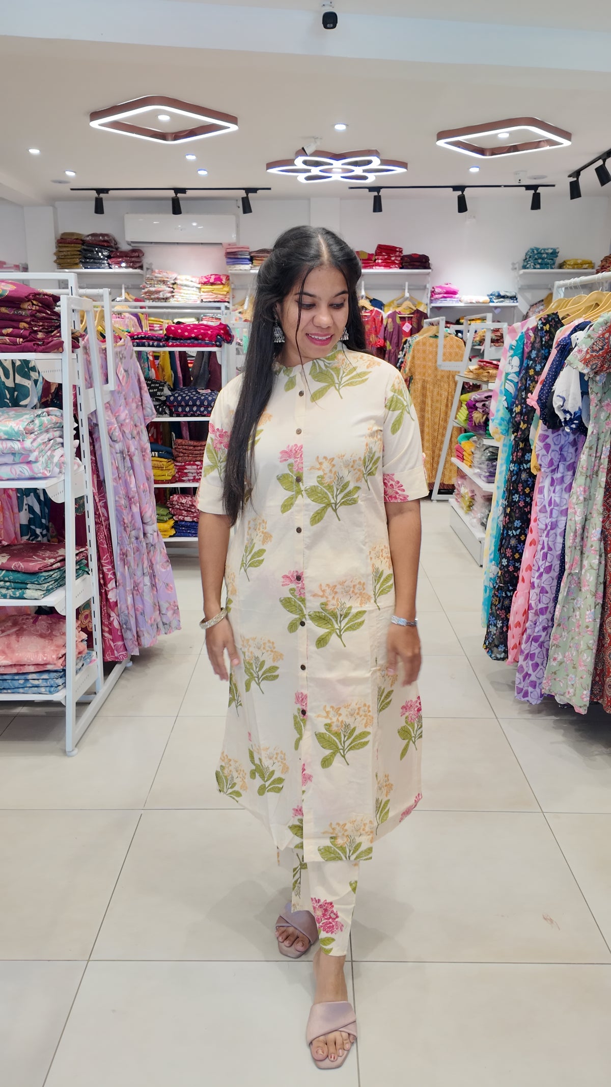 Premium Cotton Printed Coord Set (Without Lining)-College/Office wear