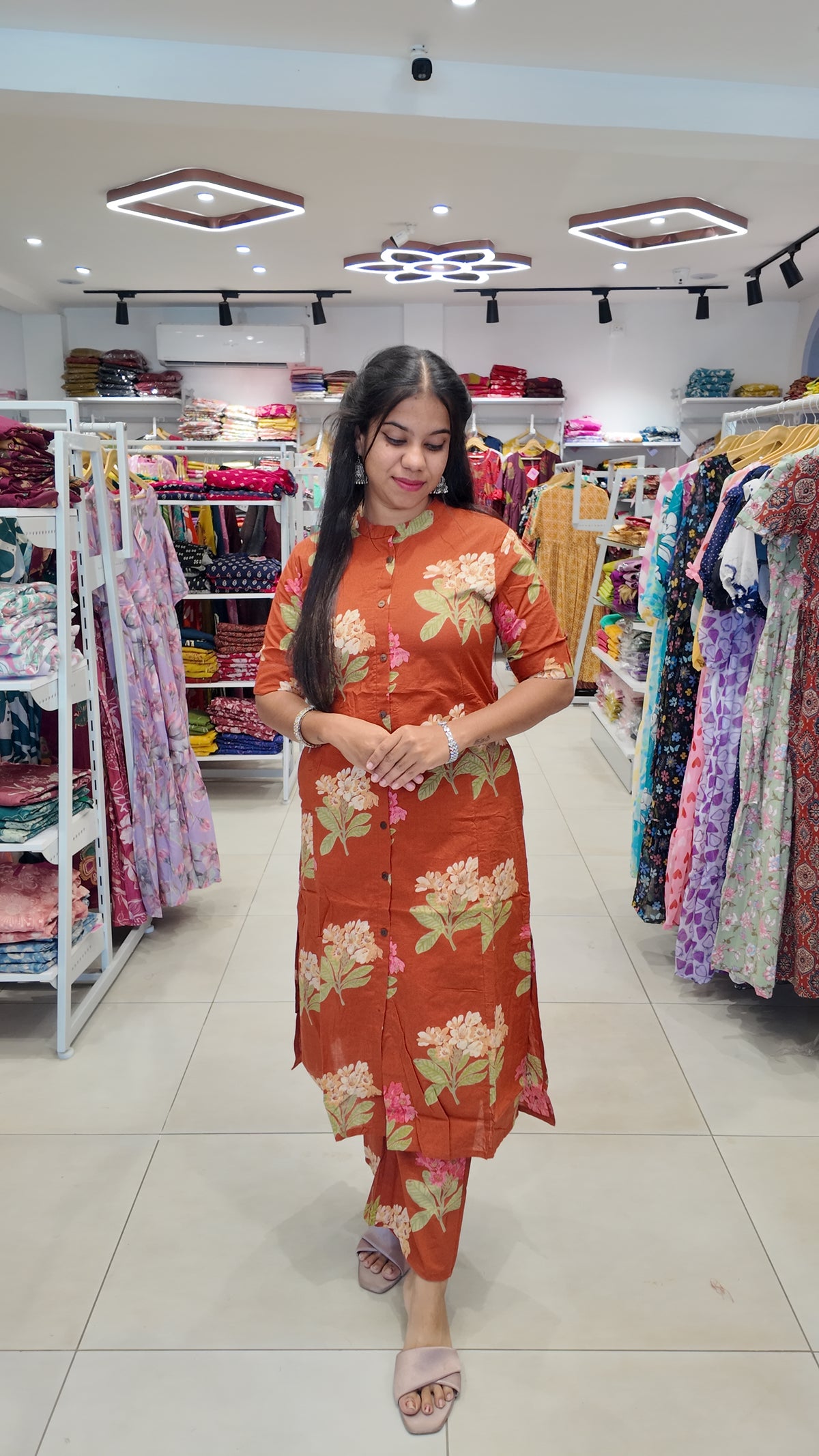 Premium Cotton Printed Coord Set (Without Lining)-College/Office wear