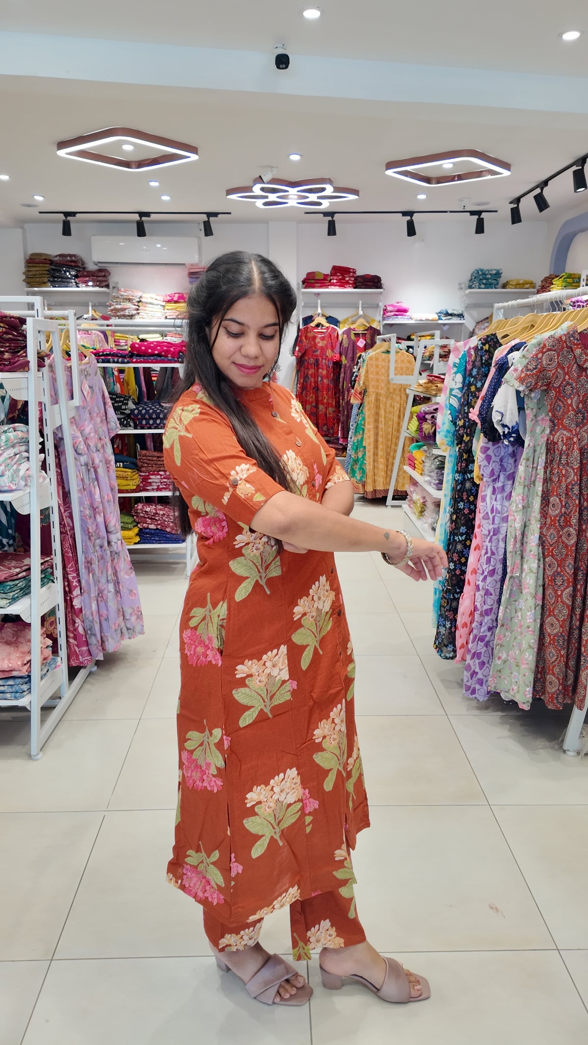 Premium Cotton Printed Coord Set (Without Lining)-College/Office wear