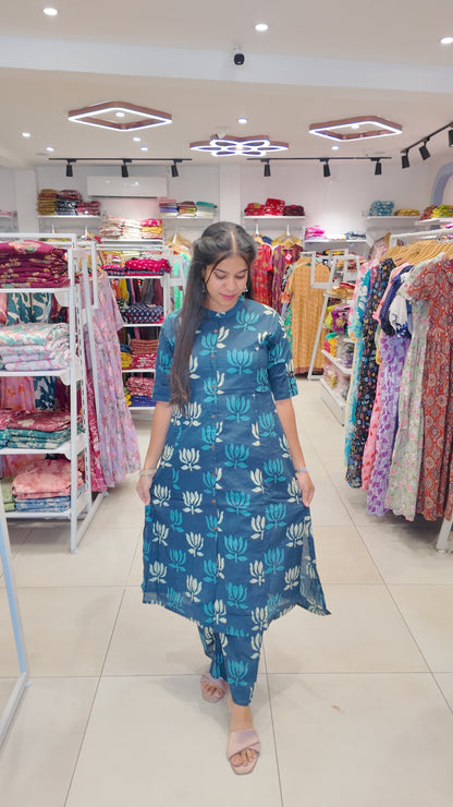 Premium Cotton Printed Coord Set (Without Lining)-College/Office wear