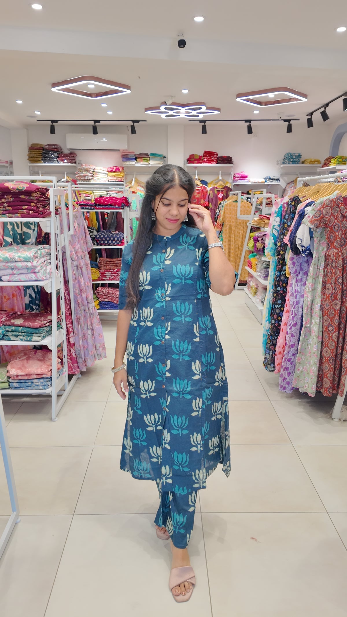 Premium Cotton Printed Coord Set (Without Lining)-College/Office wear
