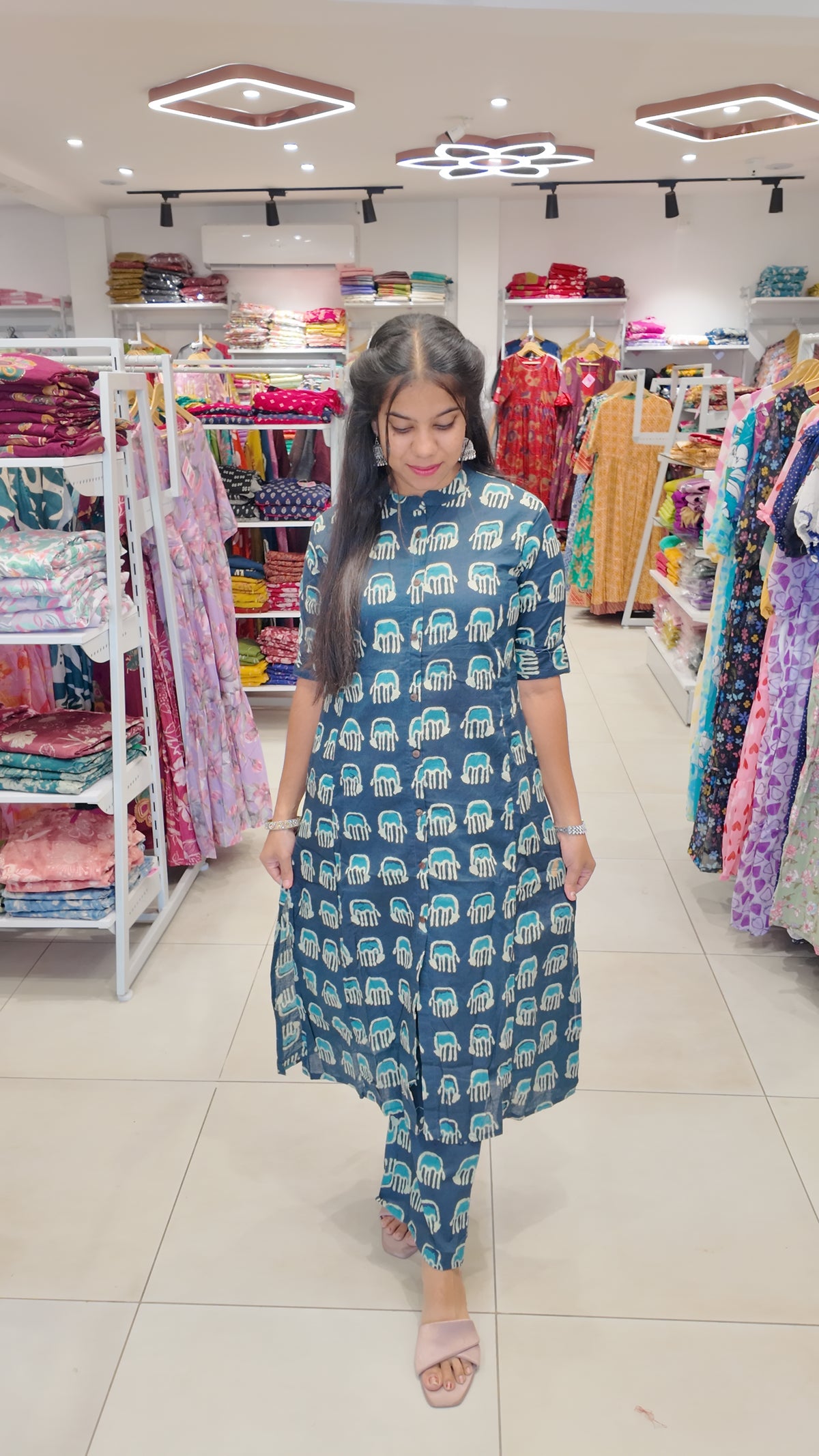 Premium Cotton Printed Coord Set (Without Lining)-College/Office wear