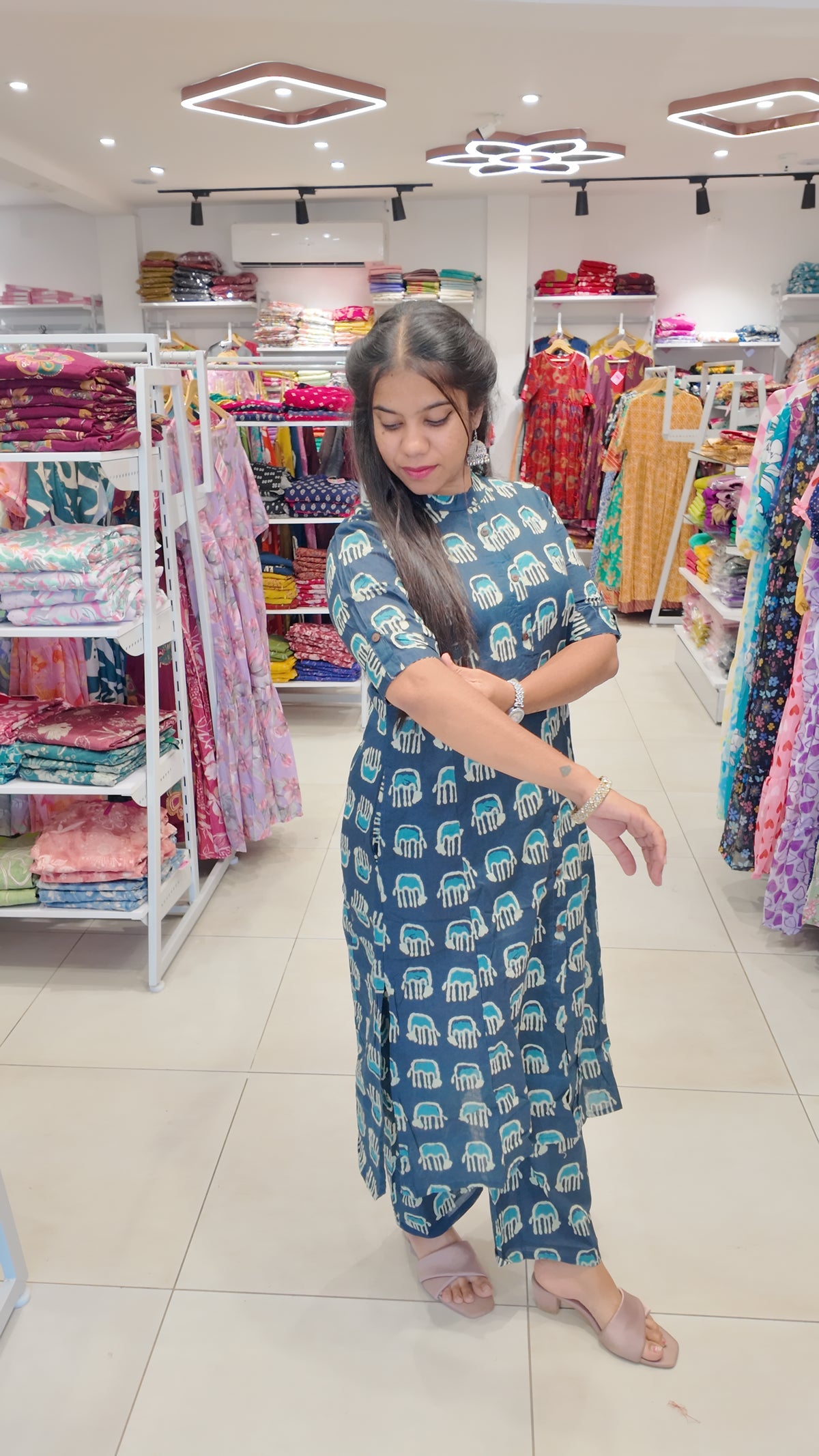 Premium Cotton Printed Coord Set (Without Lining)-College/Office wear