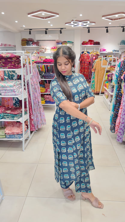 Premium Cotton Printed Coord Set (Without Lining)-College/Office wear
