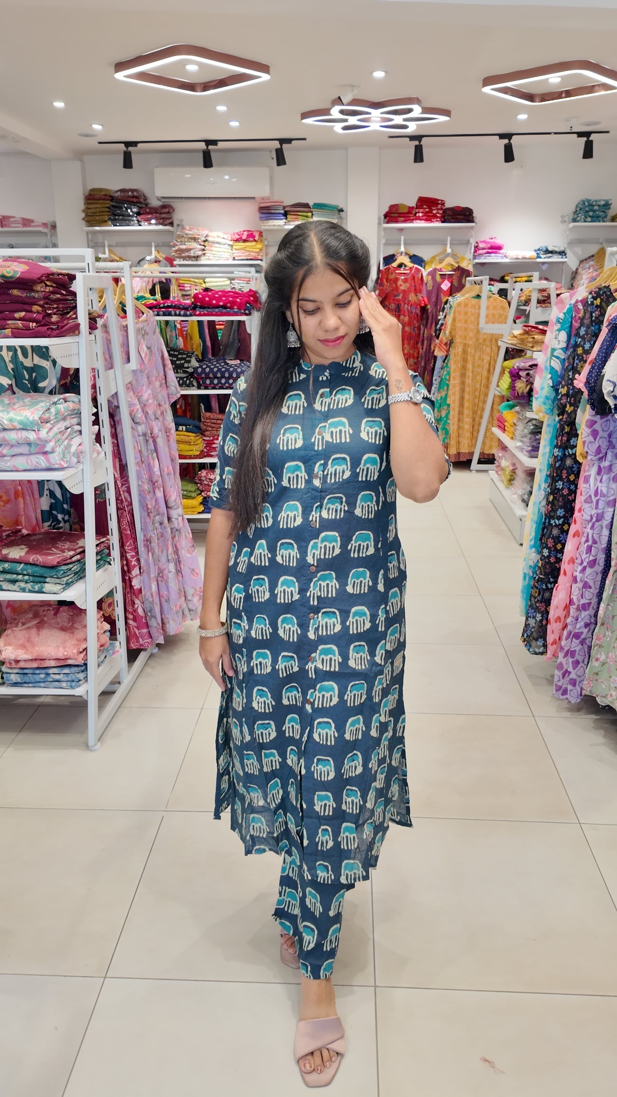 Premium Cotton Printed Coord Set (Without Lining)-College/Office wear
