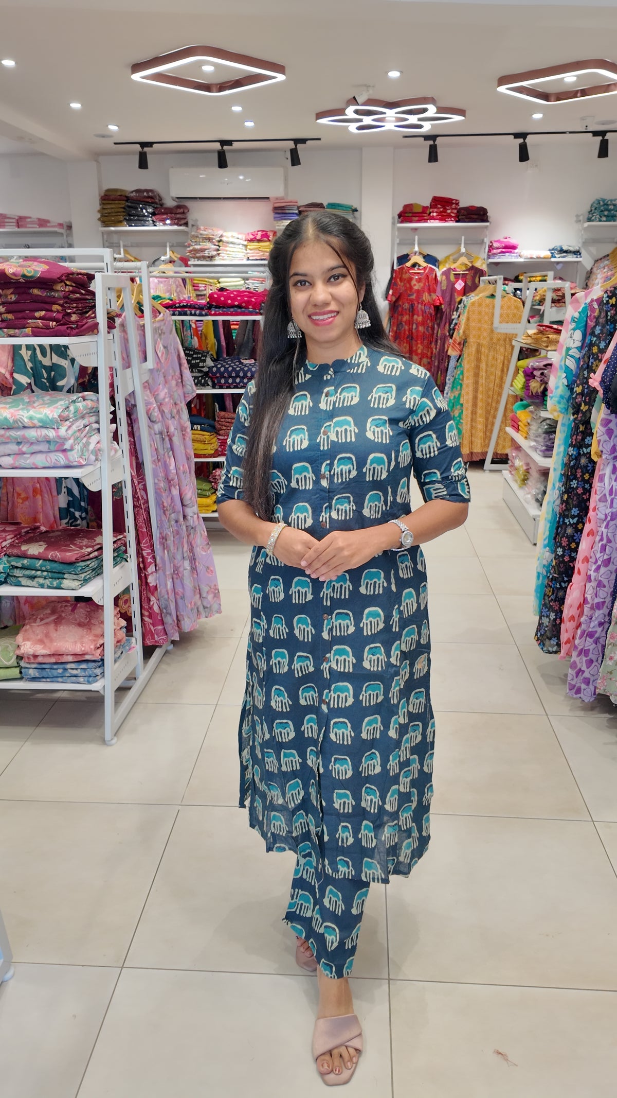 Premium Cotton Printed Coord Set (Without Lining)-College/Office wear