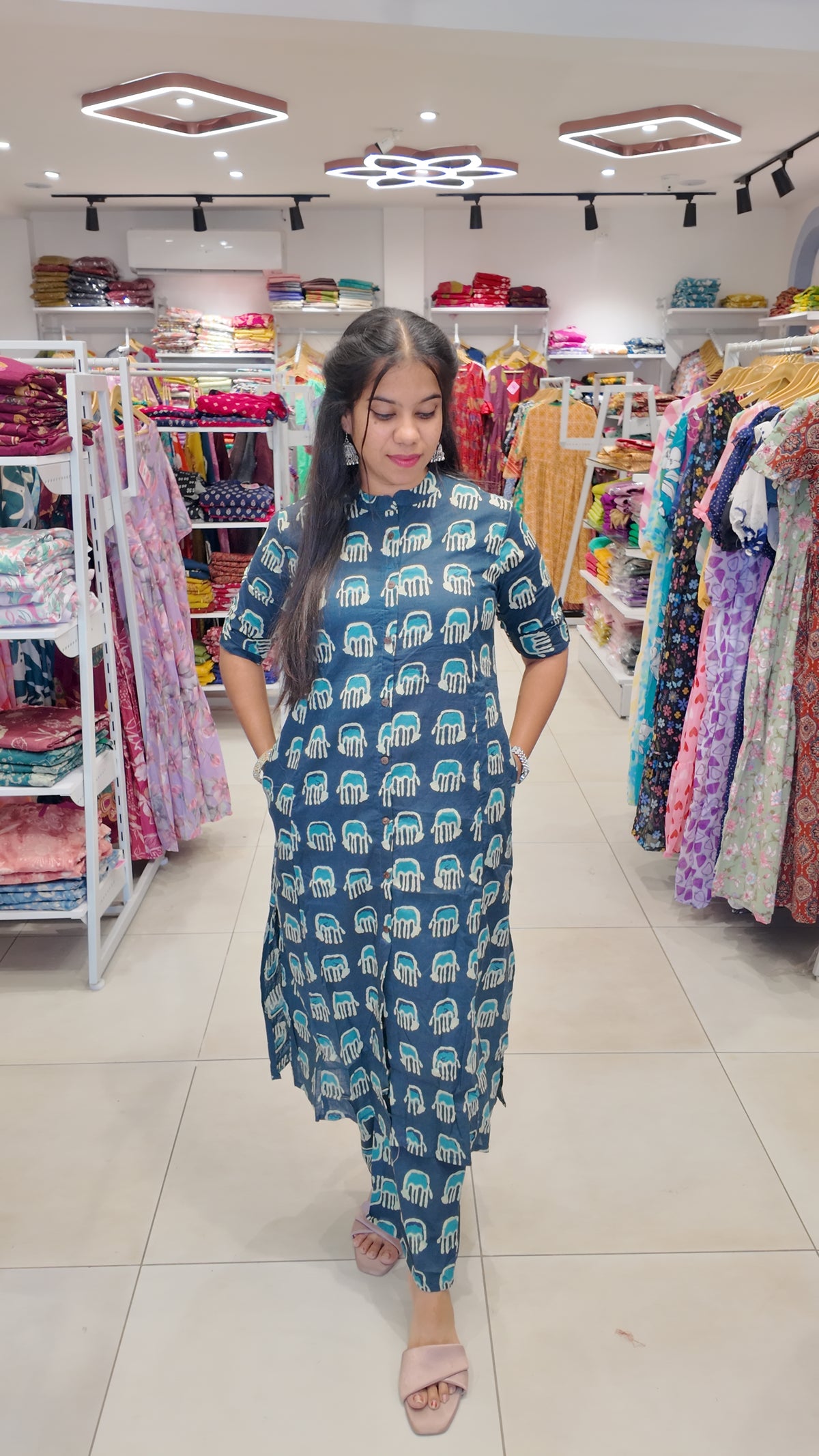 Premium Cotton Printed Coord Set (Without Lining)-College/Office wear