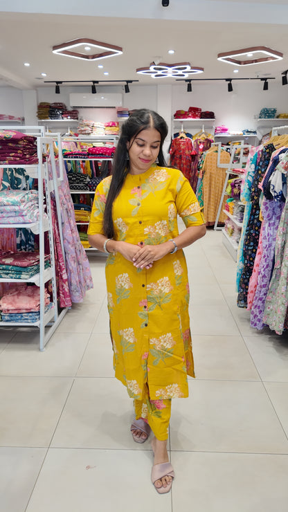 Premium Cotton Printed Coord Set (Without Lining)-College/Office wear