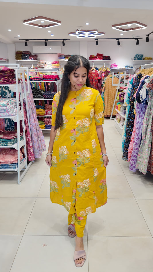 Premium Cotton Printed Coord Set (Without Lining)-College/Office wear