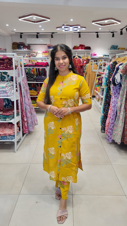 Premium Cotton Printed Coord Set (Without Lining)-College/Office wear
