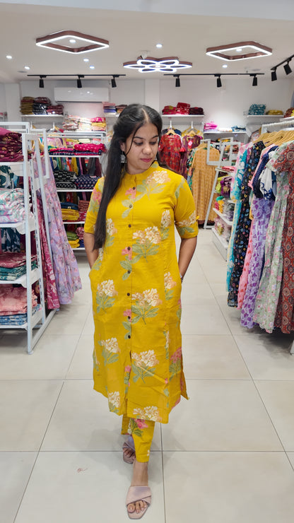 Premium Cotton Printed Coord Set (Without Lining)-College/Office wear