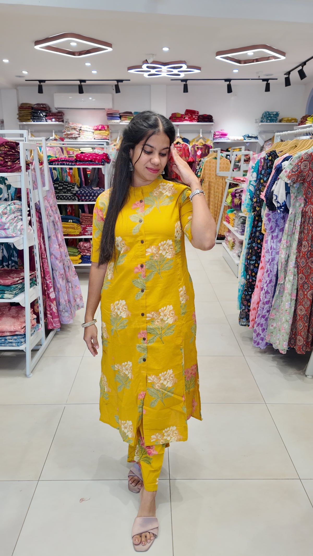 Premium Cotton Printed Coord Set (Without Lining)-College/Office wear