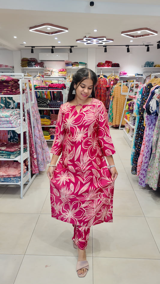 Premium Vatican Cotton Printed Coord Set-College/Office wear
