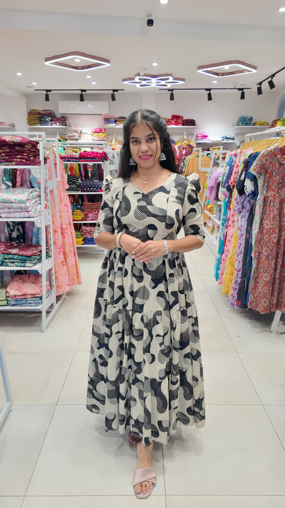 Premium Cotton Printed Maxi- Feeding | With Lining