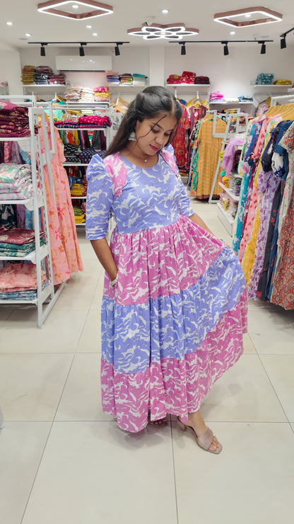 Premium Cotton Printed Maxi- Feeding | With Lining