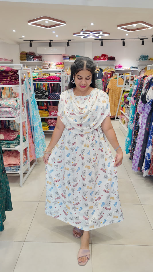 FRL006- 2 in 1 Maxi with Detachable Duppatta and Centre Zip