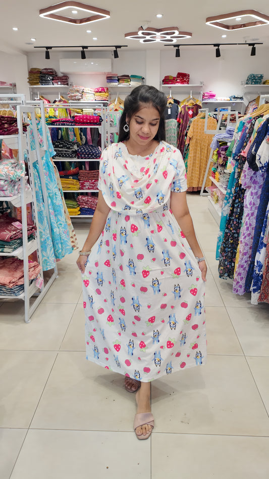 FRL004- 2 in 1 Maxi with Detachable Duppatta and Centre Zip